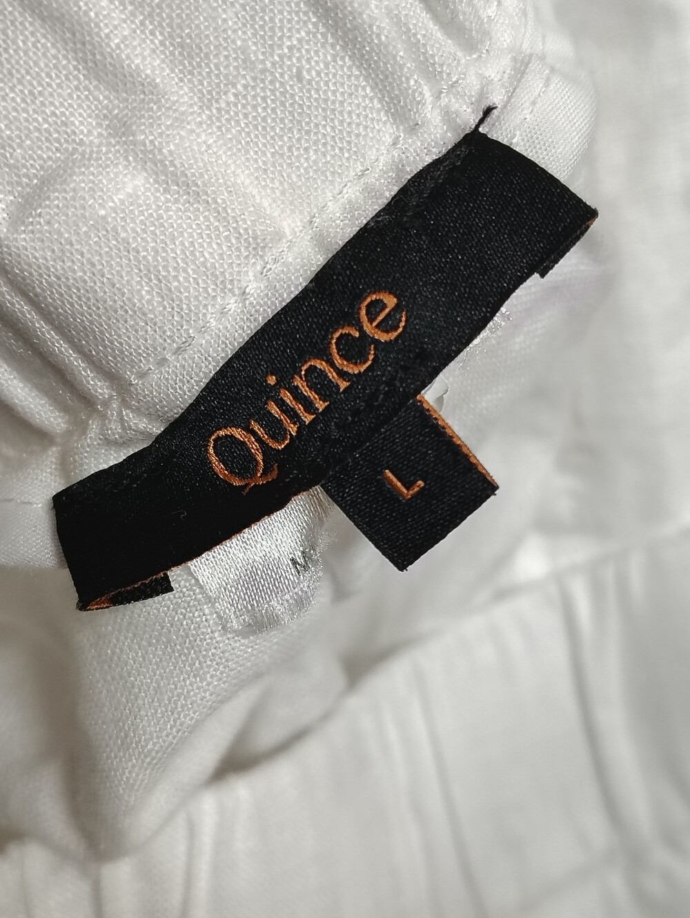 Quince White 100% European Linen Pants Women's Large Relaxed Lagenlook Coastal - Picture 7 of 10